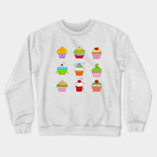 Hand Drawn Cupcakes Crewneck Sweatshirt